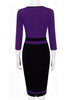 Vestido Midi Tubinho Bicolor Para Trabalhar