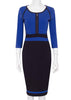 Vestido Midi Tubinho Bicolor Para Trabalhar