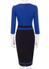 Vestido Midi Tubinho Bicolor Para Trabalhar
