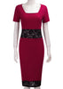 Vestido Tubinho Com Renda Na Cintura