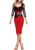 Vestido Tubinho Com Renda Manga Longa