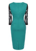 Vestido Tubinho Com Renda Manga Longa