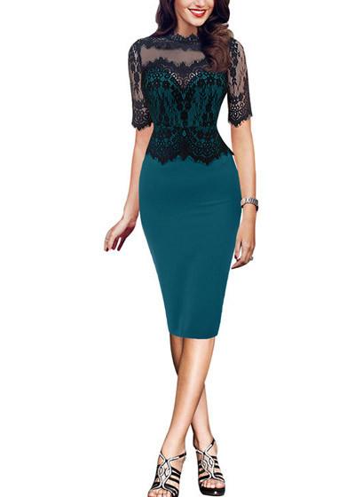 Vestido Tubinho Com Renda Moda Evangélica