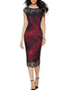 Vestido Tubinho Renda Com Bordado