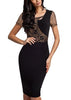 Vestido Tubinho Com Renda Bordada
