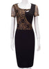 Vestido Tubinho Com Renda Bordada