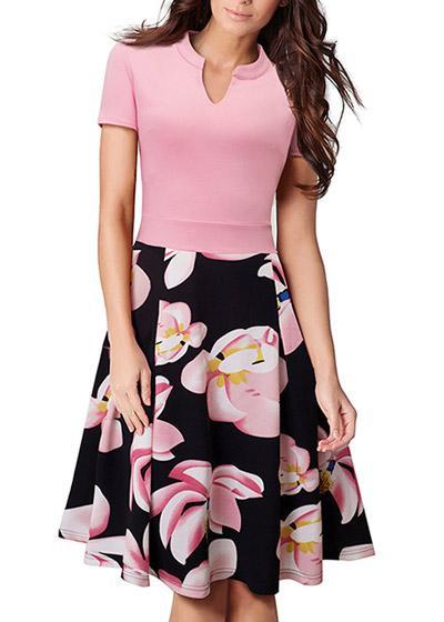 Vestido Rodado Com Estampa Floral