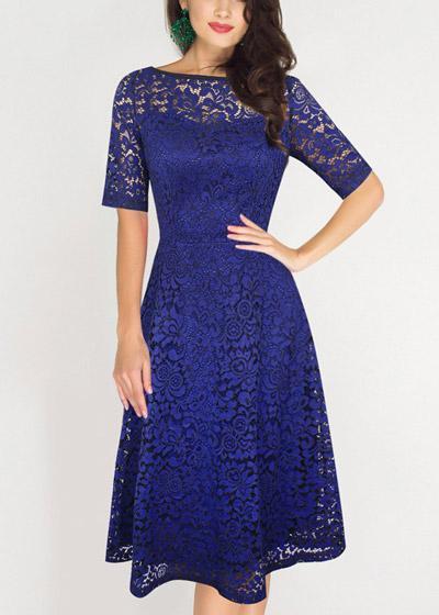 Vestido Evasê De Renda