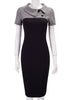 Vestido Tubinho Pied de Poule Gola Peter Pan