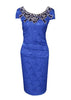Vestido Tubinho Bordado Renda na Gola