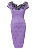 Vestido Tubinho Bordado Renda na Gola