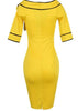 Vestido Tubinho Decote Canoa com Laço