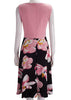 Vestido Evasê Midi com Saia Estampada