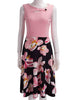 Vestido Evasê Midi com Saia Estampada