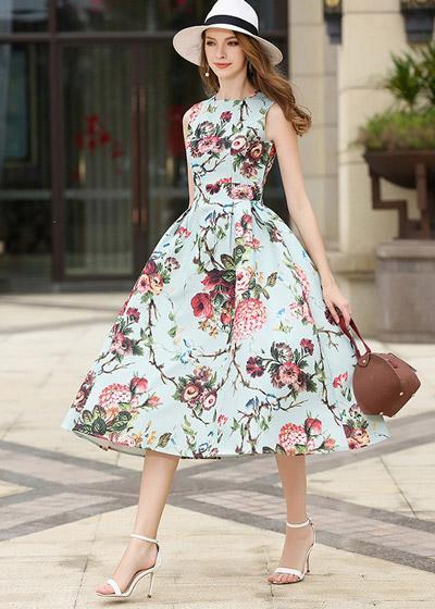 Vestido Midi Rodado Floral