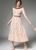 Vestido Midi Renda Rodado Romântico