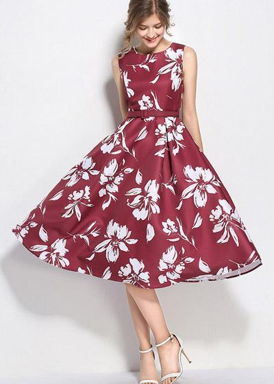 Vestido Midi Floral Rodado Festa