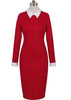 Vestido Tubinho Bicolor com Gola Polo