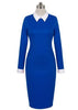 Vestido Tubinho Bicolor com Gola Polo