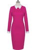 Vestido Tubinho Bicolor com Gola Polo