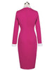Vestido Tubinho Bicolor com Gola Polo
