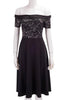 Vestido Saia Rodada com Renda Preto