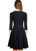 Vestido Evasê Preto com Renda