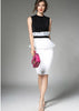 Vestido Midi Peplum Preto e Branco