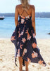 Vestido Mullet Floral com Alça Finas
