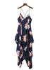 Vestido Mullet Floral com Alça Finas