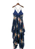 Vestido Assimétrico Longo Floral