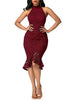 Vestido Tubinho de Renda com Babado