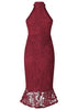 Vestido Tubinho de Renda com Babado