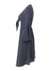 Vestido Midi Listrado Manga Boca De Sino