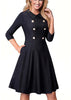Vestido Evasê Midi Gola Peter Pan