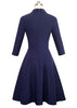 Vestido Evasê Midi Gola Peter Pan