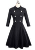 Vestido Evasê Midi Gola Peter Pan