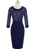 Vestido Midi Tubinho Com Renda Por Cima