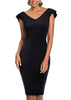 Vestido Tubinho Decote V com Babado nas Costas