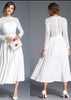 Vestido Evasê com Renda Branco