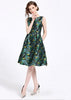 Vestido Midi Rodado Estampado em Jacquard