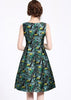 Vestido Midi Rodado Estampado em Jacquard