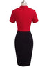 Vestido Tubinho Gola Alta com Decote Gota