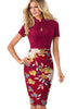 Vestido Tubinho Gola Alta com Decote Gota