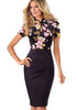 Vestido Tubinho Gola Alta com Decote Gota