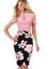 Vestido Tubinho Gola Alta com Decote Gota