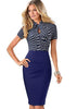 Vestido Tubinho Gola Alta com Decote Gota