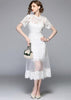 Vestido Renda Guipir com Tule