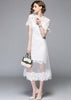 Vestido Renda Guipir com Tule