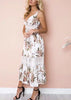 Vestido Midi Estampado com Babado